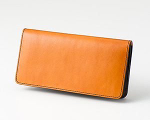 オイルレザー長財布　ブラウン
