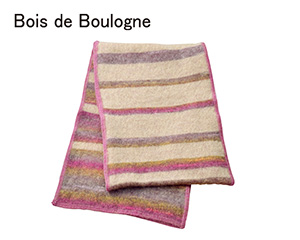 〔ボアデブローニュ〕ニットマフラー ピンク