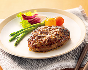 松阪牛入り焦がし玉葱の手作りハンバーグ