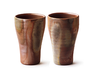 備前焼　ペアビアカップ