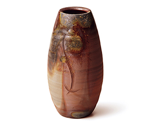 備前焼　桟切　なつめ花入