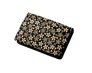 印傳 コインケース ブラック×ベージュ