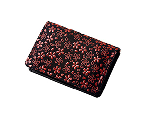 印傳 コインケース ブラック×レッド