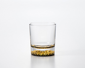 〔工房ヤマセン〕宝相華　ロックグラス　黒