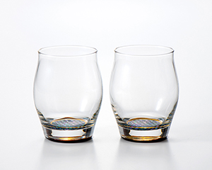 〔工房ヤマセン〕ペアハーフロックグラス