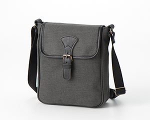 〔creareきき〕墨・備長炭染帆布 ミニショルダーバッグ　グレー