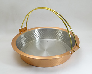 〔新光堂〕IH対応 銅製鎚目入れ すき焼鍋