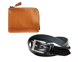 〔栃木レザー〕3Dベルト＆L字型財布