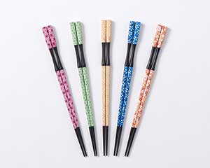 河和田塗 杵型四角多久島箸5点揃