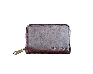 〔HAPPY FACTORY〕珈琲染めの革ミニ財布