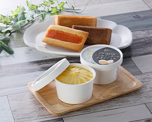 〔櫛田養鶏場スイーツ〕名古屋コーチンの卵で作ったアイスとフィナンシェ